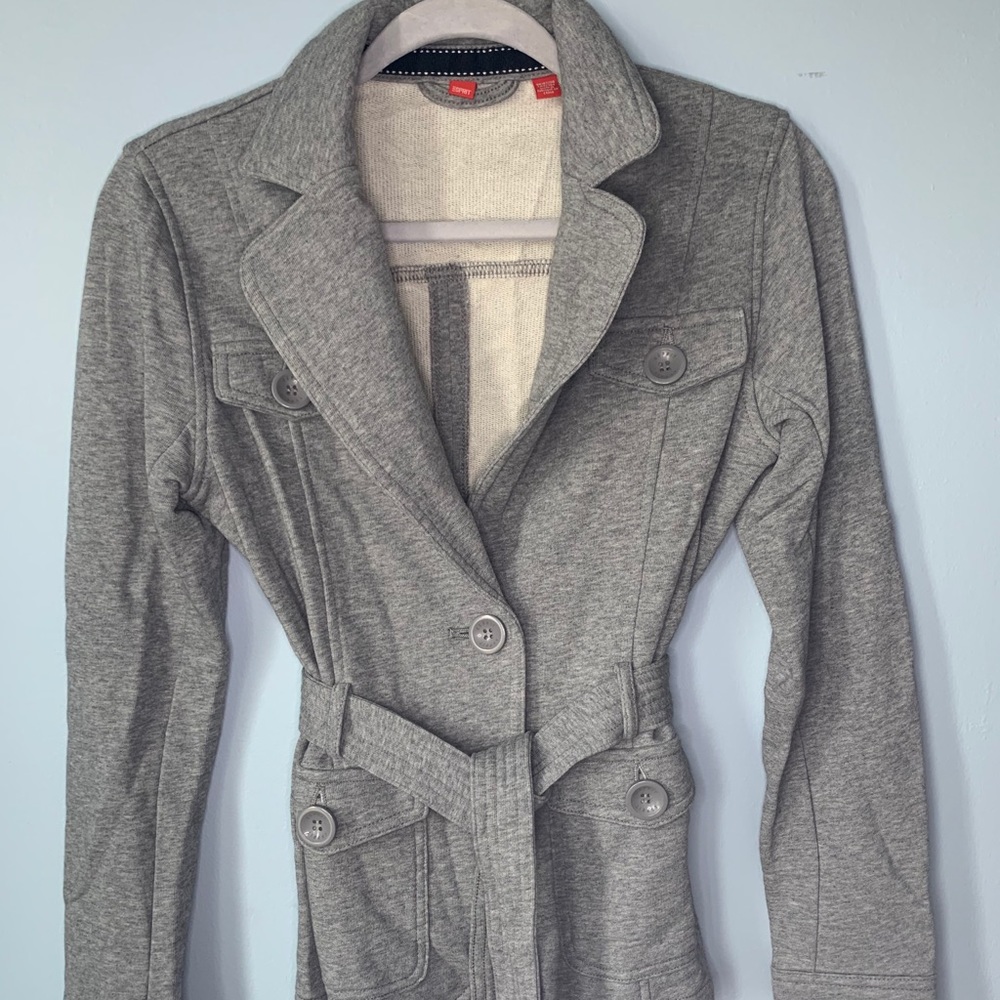 ESPRIT Gray Belted Cotton Coat